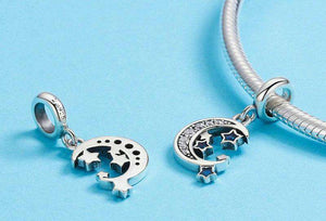 Pandora Compatible 925 sterling silver Sky Moon & Star Clear CZ Dangle Charm From CharmSA Image 3