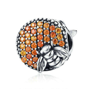 Pandora Compatible 925 sterling silver Bee Honeycomb Home Crystal CZ Charm From CharmSA Image 1