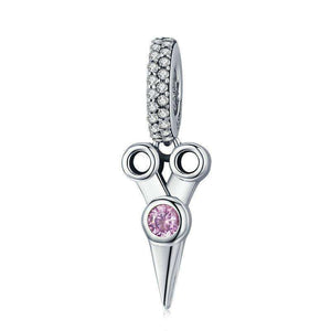 Pandora Compatible 925 sterling silver Tools Scissor Pink CZ Charm From CharmSA Image 1
