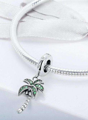 Pandora Compatible 925 sterling silver Coconut Tree Green CZ Charm From CharmSA Image 3