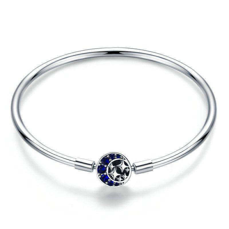 Blue CZ Moon and Star Bangle From CharmSA Image 1