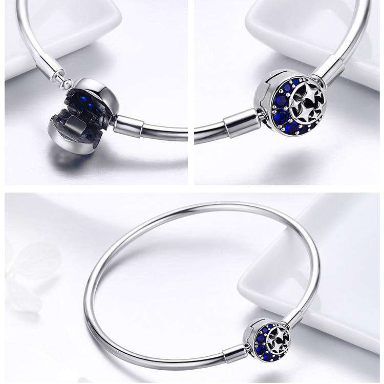 Blue CZ Moon and Star Bangle From CharmSA Image 2