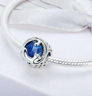 Pandora Compatible 925 sterling silver Playing Kitty Blue CZ Charm From CharmSA Image 3
