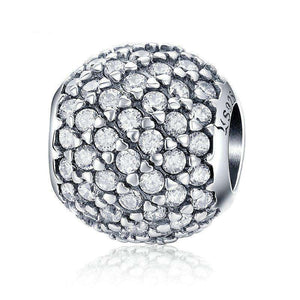 Pandora Compatible 925 sterling silver Dazzling CZ Round Charm From CharmSA Image 1