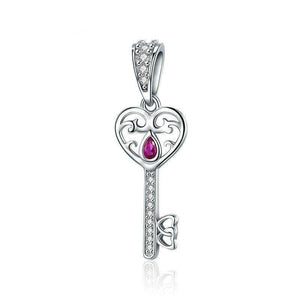 Pandora Compatible 925 sterling silver Happiness Key Heart Shape Charm From CharmSA Image 1