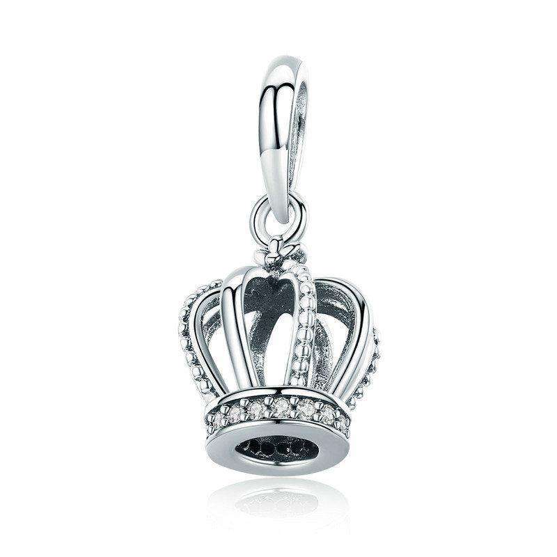 Pandora Compatible 925 sterling silver Princess Crown Clear CZ Charm From CharmSA Image 1