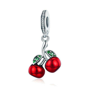Pandora Compatible 925 sterling silver Fruit Red Enamel Cherry Charm From CharmSA Image 1