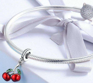 Pandora Compatible 925 sterling silver Fruit Red Enamel Cherry Charm From CharmSA Image 2