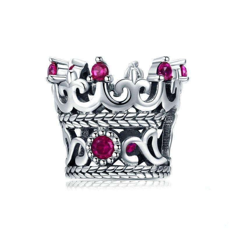 Pandora Compatible 925 sterling silver Queen&#39;s Crown Pink CZ Charm From CharmSA Image 1