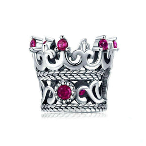 Pandora Compatible 925 sterling silver Queen's Crown Pink CZ Charm From CharmSA Image 1