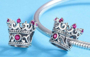 Pandora Compatible 925 sterling silver Queen's Crown Pink CZ Charm From CharmSA Image 3