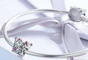 Pandora Compatible 925 sterling silver Queen's Crown Pink CZ Charm From CharmSA Image 2