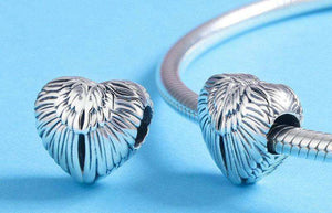 Pandora Compatible 925 sterling silver Angel Wings in Heart Shape Charm From CharmSA Image 3