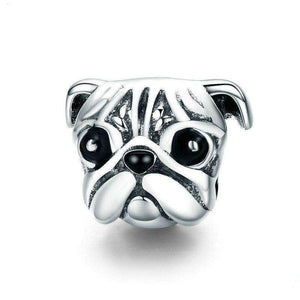 Pandora Compatible 925 sterling silver Lovely Animal Pug Dog Head Charm From CharmSA Image 1