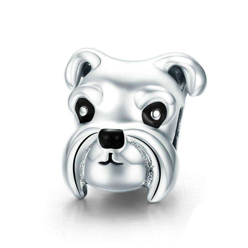 CharmSA Schnauzer Pup Charm Fits Pandora Bracelets Sterling Silver