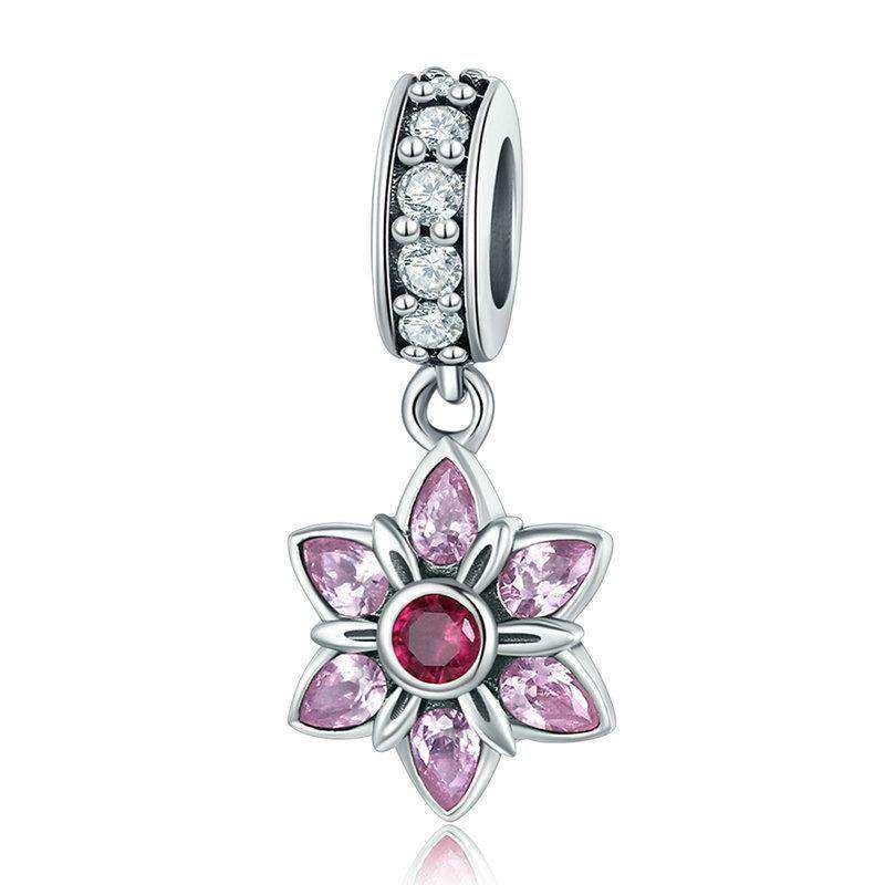 CharmSA Spring Flower Dangle Charm Fits Pandora Bracelets