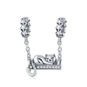 Pandora Compatible 925 sterling silver Adorable Cat Stackable Star Charm From CharmSA Image 1
