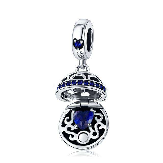 Pandora Compatible 925 sterling silver Blue Gift Box Dangle Ball Charm From CharmSA Image 1