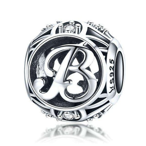 Pandora Compatible 925 sterling silver Alphabet A to Z Charms With CZ (P,L,Z) From CharmSA Image 14