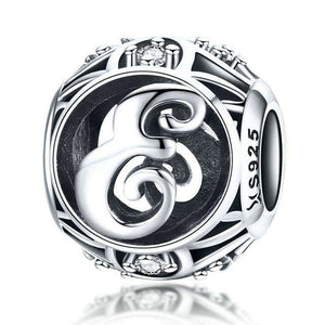 Pandora Compatible 925 sterling silver Alphabet A to Z Charms With CZ (P,L,Z) From CharmSA Image 2