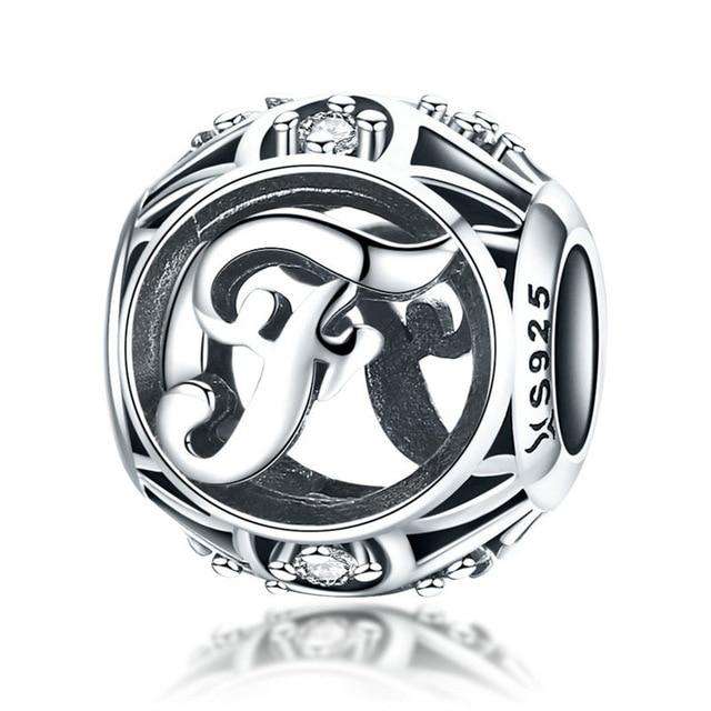 Pandora Compatible 925 sterling silver Alphabet A to Z Charms With CZ (P,L,Z) From CharmSA Image 19