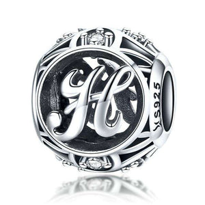 Pandora Compatible 925 sterling silver Alphabet A to Z Charms With CZ (P,L,Z) From CharmSA Image 24