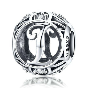 Pandora Compatible 925 sterling silver Alphabet A to Z Charms With CZ (P,L,Z) From CharmSA Image 5