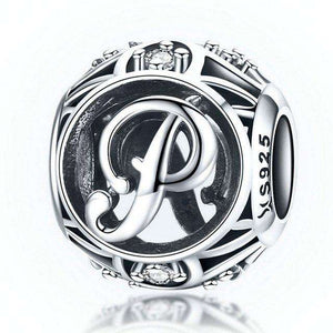 Pandora Compatible 925 sterling silver Alphabet A to Z Charms With CZ (P,L,Z) From CharmSA Image 25