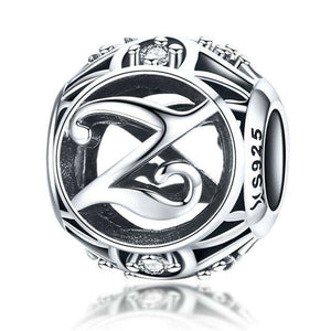 Pandora Compatible 925 sterling silver Alphabet A to Z Charms With CZ (P,L,Z) From CharmSA Image 12