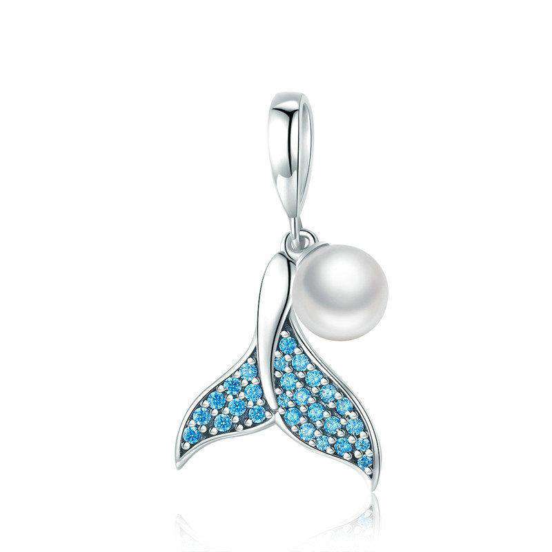 Pandora Compatible 925 sterling silver The Mermaid&#39;s Tail Freshwater Pearl Charm From CharmSA Image 1