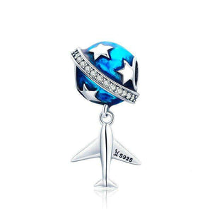 Pandora Compatible 925 sterling silver Stars And Plane Charm with Clear CZ From CharmSA Image 1