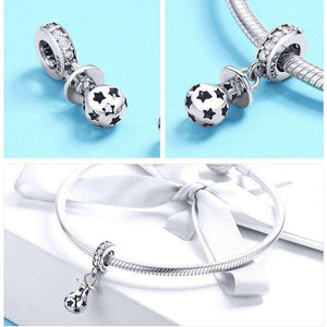 Pandora Compatible 925 sterling silver Baby Pacifier With Stars Charm From CharmSA Image 2
