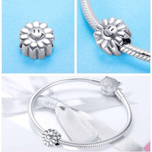 Pandora Compatible 925 sterling silver Smile Sunflower Sunny Face Charm From CharmSA Image 2