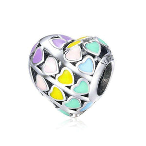 Pandora Compatible 925 sterling silver Rainbow Heart Enamel Charm From CharmSA Image 1