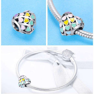 Pandora Compatible 925 sterling silver Rainbow Heart Enamel Charm From CharmSA Image 2