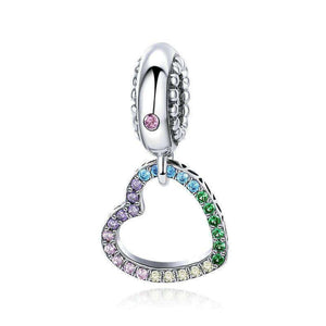 Pandora Compatible 925 sterling silver Rainbow Heart Shape Charm From CharmSA Image 1
