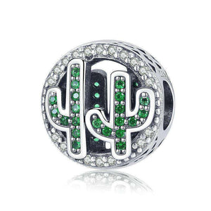 Pandora Compatible 925 sterling silver Cactus Plant Green CZ Charm From CharmSA Image 1