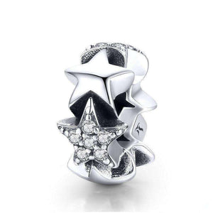 Pandora Compatible 925 sterling silver Little Star to Star Clear CZ Spacer From CharmSA Image 1