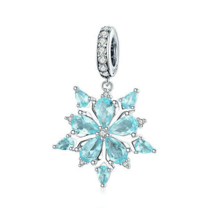 Pandora Compatible 925 sterling silver Winter Snowflake Blue CZ Charm From CharmSA Image 1