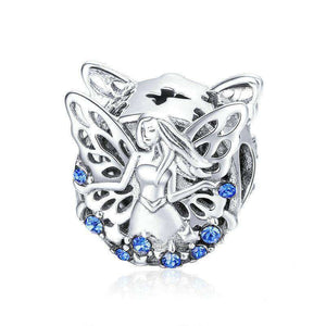 Pandora Compatible 925 sterling silver Widom Elf Flower Fairy Blue CZ Charm From CharmSA Image 1