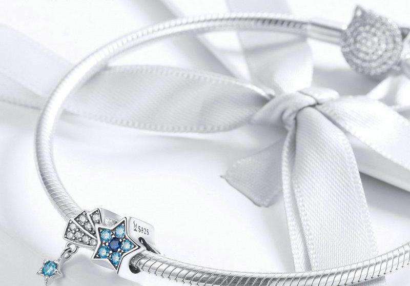 Pandora Compatible 925 sterling silver Blue CZ Shimmering Sky Star Charm From CharmSA Image 2