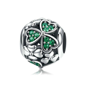 Pandora Compatible 925 sterling silver Shamrock Flower Green Charm From CharmSA Image 1