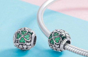 Pandora Compatible 925 sterling silver Shamrock Flower Green Charm From CharmSA Image 3