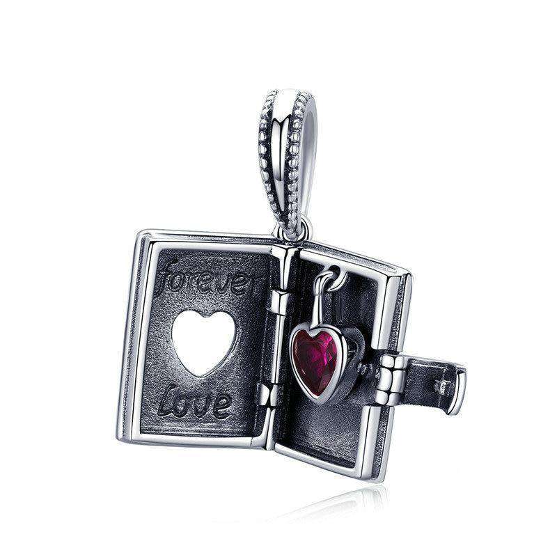 Pandora Compatible 925 sterling silver Forever Love Box Heart Book Shape Charm From CharmSA Image 1