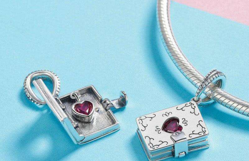 Pandora Compatible 925 sterling silver Forever Love Box Heart Book Shape Charm From CharmSA Image 2
