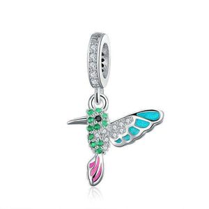 Pandora Compatible 925 sterling silver Green Warbler Colorful CZ Bird Charm From CharmSA Image 1