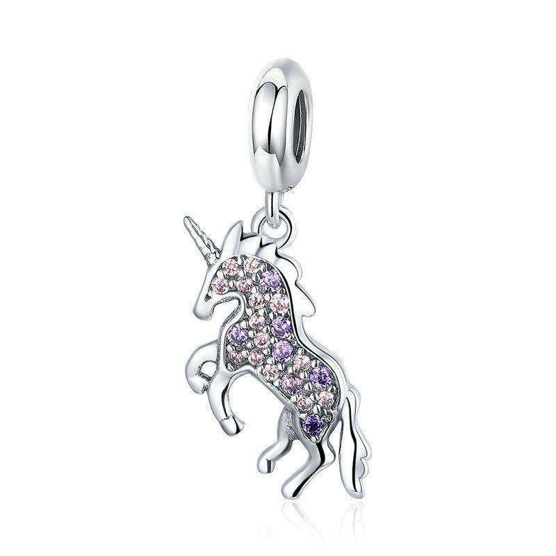 Pandora Compatible 925 sterling silver Licorne Memory Colorful CZ Animal Charm From CharmSA Image 1