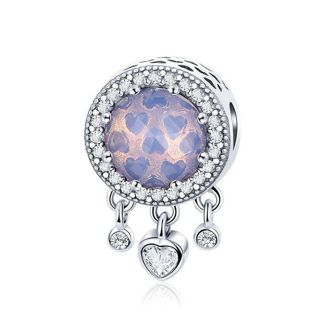 Pandora Compatible 925 sterling silver Purple Heart Radiant Dangle Heart Charm From CharmSA Image 1