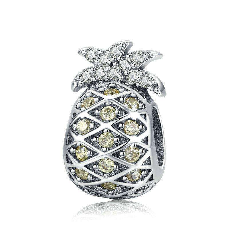 Pandora Compatible 925 sterling silver Summer Pineapple Fruit CZ Charm From CharmSA Image 1