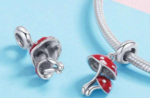 Pandora Compatible 925 sterling silver Mushroom Red Enamel Charm From CharmSA Image 2